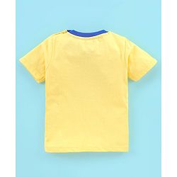 Babyhug Cotton Jersey Knit Half Sleeves T-Shirt Dino Print - Yellow