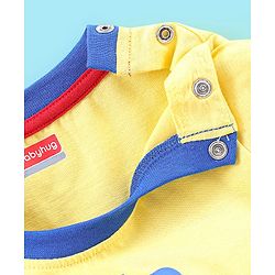 Babyhug Cotton Jersey Knit Half Sleeves T-Shirt Dino Print - Yellow
