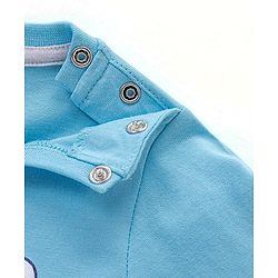 Babyhug Cotton Half Sleeves T-Shirt with Driving Print - Sky Blue