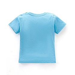 Babyhug Cotton Half Sleeves T-Shirt with Driving Print - Sky Blue