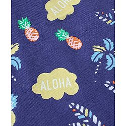 Babyhug Half Sleeves Cotton Jersey Floral Printed T-shirt - Blue