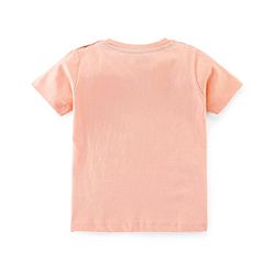Babyhug Cotton Half Sleeves T-Shirt with Surfing Print - Peach
