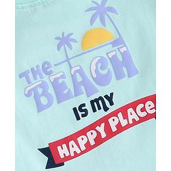 Babyhug Cotton Half Sleeves T-Shirt Text Print- Blue