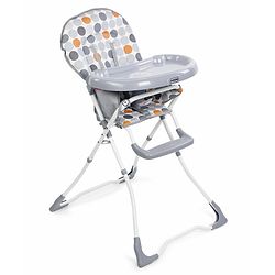 Babyhug Foodjoy Smart Folding High Chair With 5 Point Safety Harness - Grey