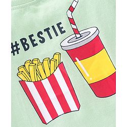 Babyhug Cotton Half Sleeves T-Shirt Popcorn Print- Light Green