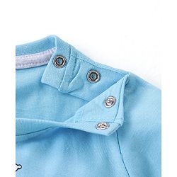 Babyhug Cotton Knit Half Sleeves Popcorn Print T-Shirt - Blue
