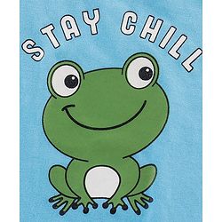 Babyhug Cotton Jersey Knit Half Sleeves T-Shirt with Frog Print - Sky Blue