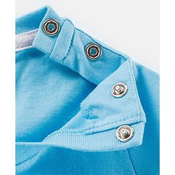 Babyhug Cotton Jersey Knit Half Sleeves T-Shirt with Frog Print - Sky Blue