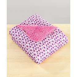 Babyhug Sherin & Poly Wool All Season Blanket Floral Print - White