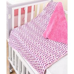 Babyhug Sherin & Poly Wool All Season Blanket Floral Print - White