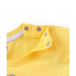 Babyhug Cotton Jersey Knit Half Sleeves T-Shirt with Turtle Print - Yellow