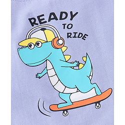 Babyhug Cotton Half Sleeves T-Shirt Dino Print- Blue
