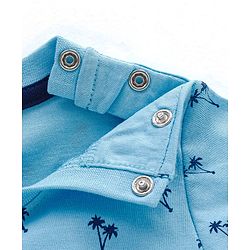 Babyhug Cotton Half Sleeves T-Shirt with Trees Print - Sky Blue