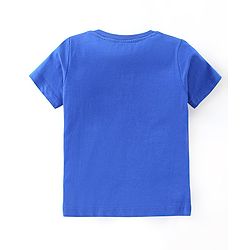 Babyhug Half Sleeves Cotton Jersey Soccer Printed T- Shirt - Blue