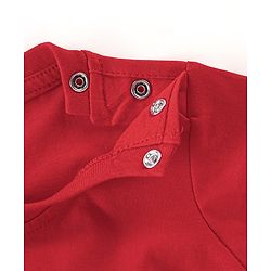 Babyhug Cotton Half Sleeves T-Shirt Sloth Print - Red