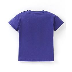 Babyhug Cotton Half Sleeves T-Shirt with Crab Print - Navy Blue