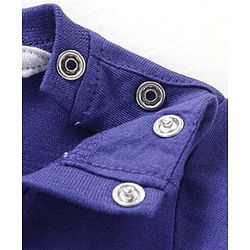 Babyhug Cotton Half Sleeves T-Shirt with Crab Print - Navy Blue