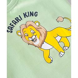Babyhug Half Sleeves Cotton Jersey Lion and Text Printed T- Shirt - Green