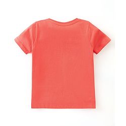 Babyhug Half Sleeves Cotton Jersey Text Printed T- Shirt - Orange