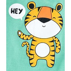 Babyhug Half Sleeves Cotton Jersey Tiger Printed T- Shirt - Green