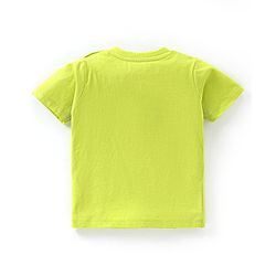 Babyhug Cotton Half Sleeves T-Shirt with Dino Print - Lime Green