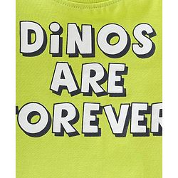 Babyhug Cotton Half Sleeves T-Shirt with Dino Print - Lime Green