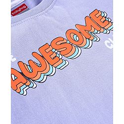 Babyhug Cotton Half Sleeves T-Shirt Text Print- Blue