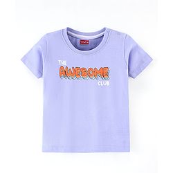 Babyhug Cotton Half Sleeves T-Shirt Text Print- Blue