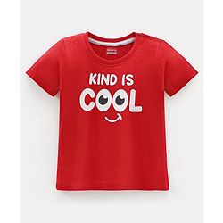 Babyhug Cotton Knit Half Sleeves T-Shirt with Text Print - Red