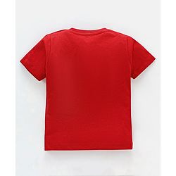 Babyhug Cotton Knit Half Sleeves T-Shirt with Text Print - Red