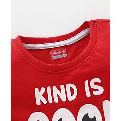 Babyhug Cotton Knit Half Sleeves T-Shirt with Text Print - Red