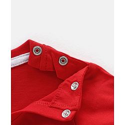 Babyhug Cotton Knit Half Sleeves T-Shirt with Text Print - Red
