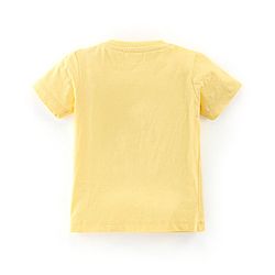 Babyhug Cotton Half Sleeves T-Shirt Elephant Print- Yellow