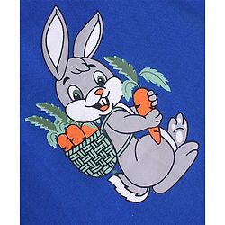 Babyhug Cotton Half Sleeves T-Shirt Bunny Print - Blue