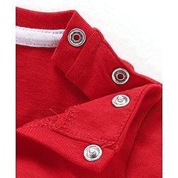 Babyhug Cotton Knit Half Sleeves T-Shirt with Tractor Print - Red