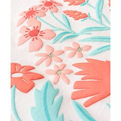 Babyhug 100% Cotton Half Sleeves Top & Skirt Set Floral Print- Peach
