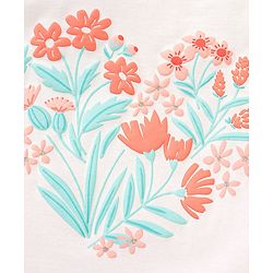 Babyhug 100% Cotton Half Sleeves Top & Skirt Set Floral Print- Peach