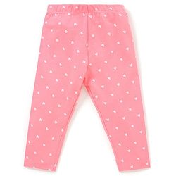 Babyhug 100% Cotton Sleeveless Top & Leggings Set Floral & Heart Print - Pink