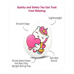 Babyhug Dog Musical Push and Shake Roly Poly| Wobbling Bell Sounds For 0 Months+| Child Safe Material| Gifting Toy| BIS Certified