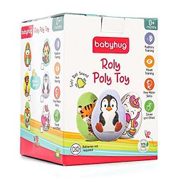 Babyhug Dog Musical Push and Shake Roly Poly| Wobbling Bell Sounds For 0 Months+| Child Safe Material| Gifting Toy| BIS Certified