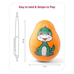 Babyhug Dino Push and Shake Yellow Roly Poly Toy| Wobbling Bell Sounds For 0 Months+| Child Safe Material| Gifting Toy| BIS Certified