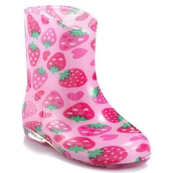 Cute Walk by Babyhug Strawberry Print Gumboots - Pink