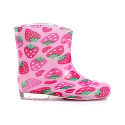 Cute Walk by Babyhug Strawberry Print Gumboots - Pink