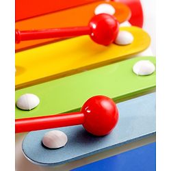 Babyhug Premium Pull Along Xylophone with 8 Notes & 2 Mallet- Yellow| First Musical Xylophone with Wheels for Baby & Toddlers| Preschool Musical Instruments & Activity Toys for 0-4 Years Kids| BIS Certified