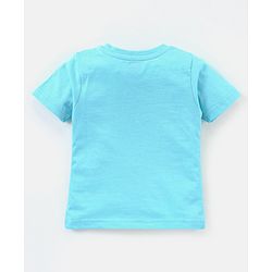 Babyhug Cotton Knit Half Sleeves Night Suit Giraffe Print - Blue