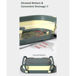 Babyhug Foldable Bathtub with Cushion and Inbuilt Thermometer - Green