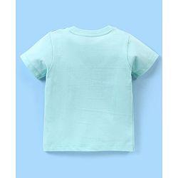 Babyhug Cotton Knit Half Sleeves Night Suit  Fox Print With Stripes -  Blue