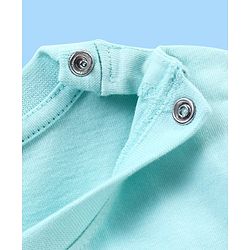 Babyhug Cotton Knit Half Sleeves Night Suit  Fox Print With Stripes -  Blue