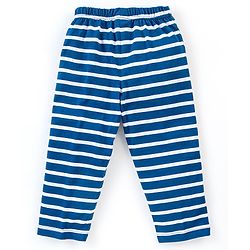 Babyhug Cotton Knit Half Sleeves Night Suit Leopard Print With Stripes - Navy Blue