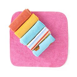 Babyhug Terry Knit Wash Cloths Pack of 6- Multicolour